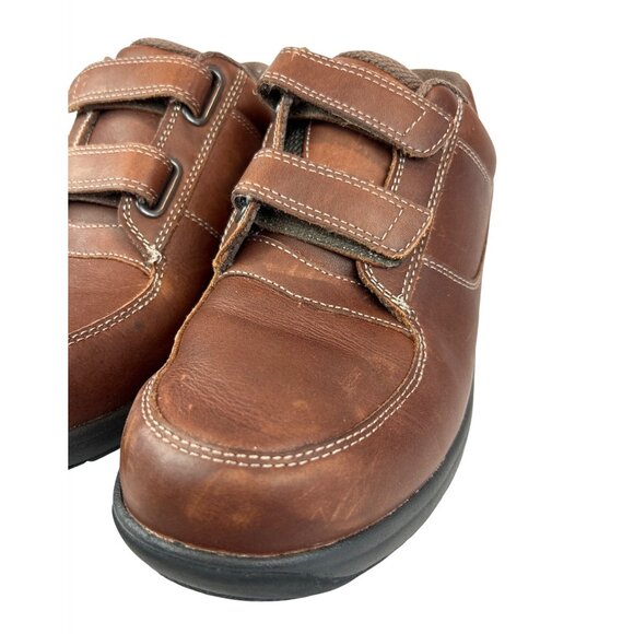 Dunham Velcro Strap Shoes Brown Leather Men's 9.5 Wide 6E 8009SB - Picture 2 of 9